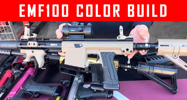 VIDEO: MCS100 EMF100 Paintball Gun Package Available for Black, Pink, Red, Blue, Gold, Silver, HDE Tan #MCS