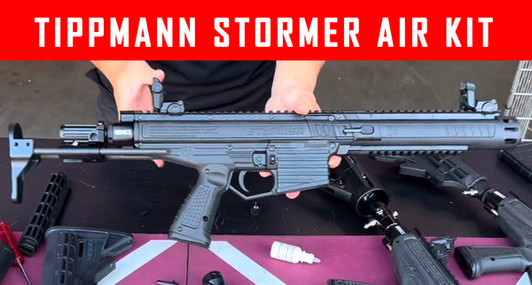 VIDEO: Tippmann Stormer Paintball Gun Upgrade Air Through Buttstock Kit Operation and Installation #MCS
