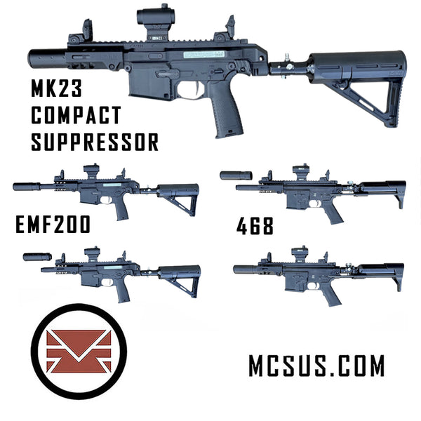 Compact MK23 SOCOM Silencer 7/8 muzzle threads (Optional MK23 or