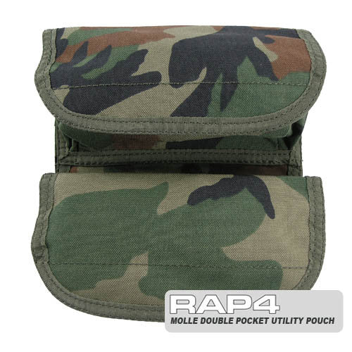 MOLLE Small Double Utility Pouch (Woodland) Clearance Item – MCS