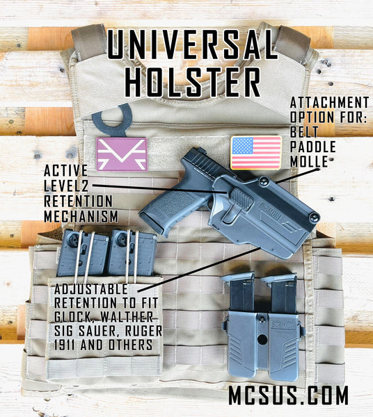 Universal Low Ride Leg Holster (Glock, S&W, Sig Sauer, Walther
