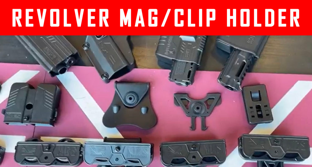 VIDEO: Magazine Clip Holder TR50- HDR50- HDR68 - Roscoe Paintball Pistol Revolver - MOLLE And Arm Band #MCS