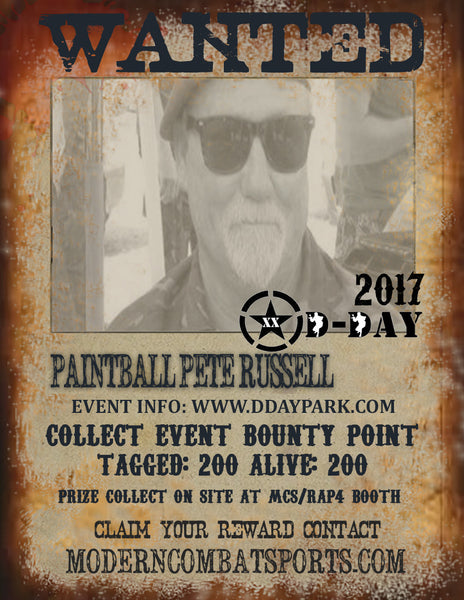 DDAY 2017 Wanted: Paintball Pete Russell (closed)