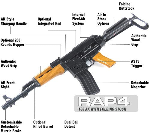 NEW T68 Magazine Fed AK47 Paintball Gun