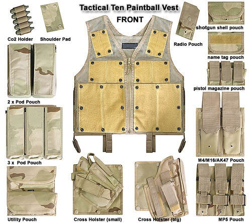 Tactical Ten - Modular Paintball Vest