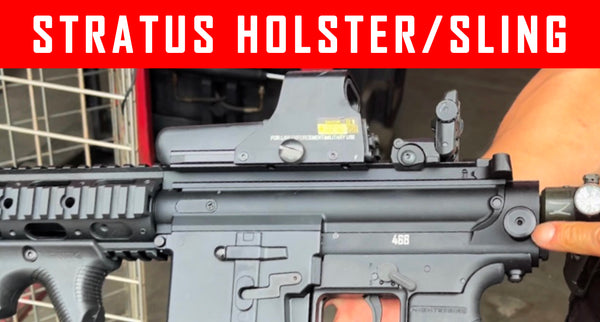 VIDEO: Stratus Holster/Sling Mount For 468, T15, Tippmann,  EMF100, CMP18, TMC, M17,  CQMF, Tacamo, Stormer