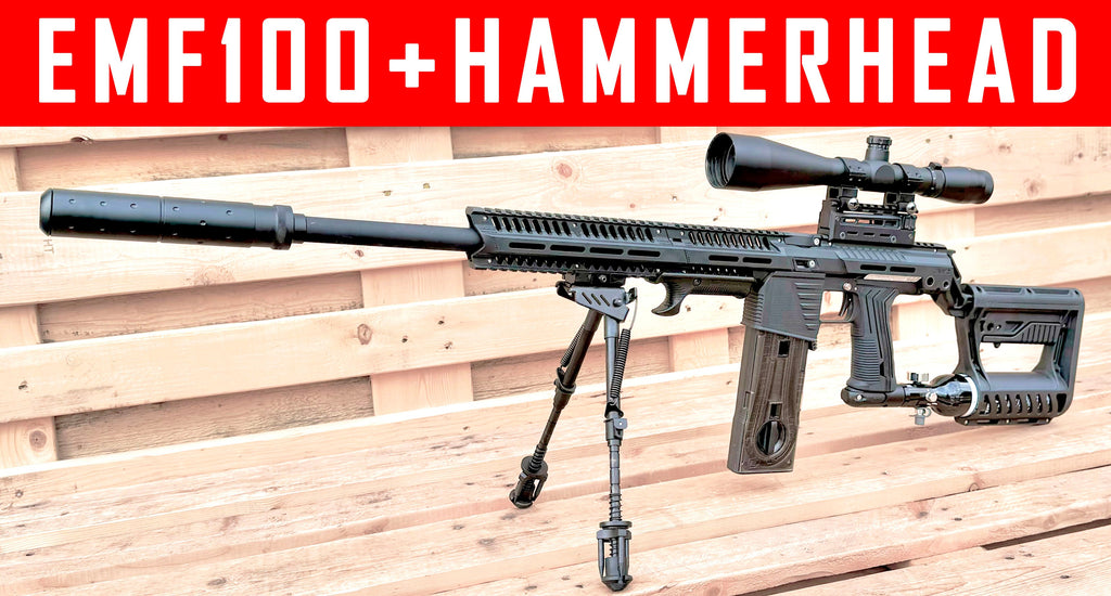 VIDEO: Sniper Shot Test Hammerhead Rifled Barrel With EMF100 - Sniper Style Paintball Gun #mcs