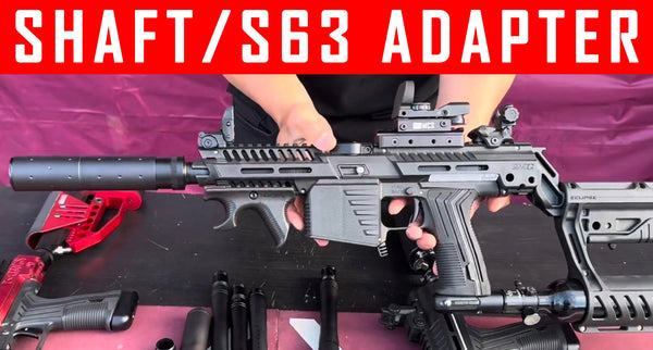 VIDEO: EMF100 S63 and Shaft Barrel Muzzle Thread Adapter EMF100 Planet Eclipse Paintball Marker #mcs