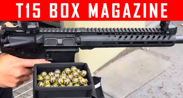 VIDEO: Shooting First Strike T15 Paintball Box Magazine High Performance Vortex Drive #mcs