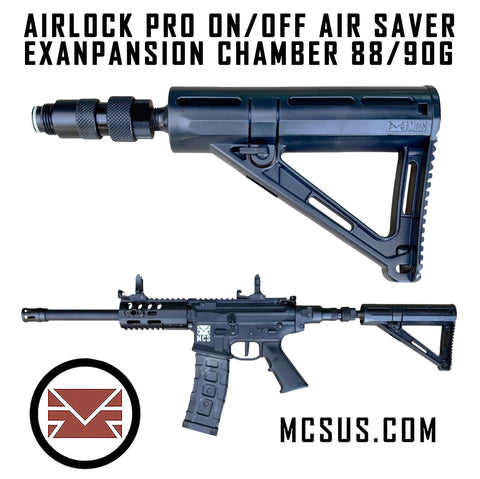 AirLock Pro On/Off Air Saver HPA Air Tank Adapter + Expansion Chamber + 88g/90g Buttstock