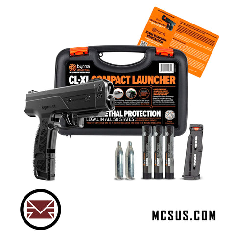 Byrna CL - XL .61 Cal Launcher All Black - Universal Kit (12g Boost, 7rd Mag, Flush, 15 Kinetics)