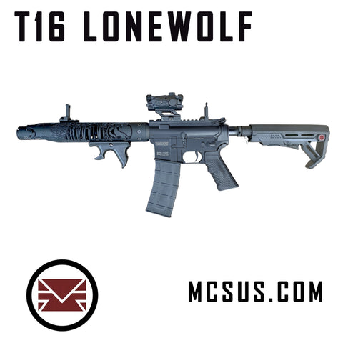 Custom T16 LoneWolf Howling Custom Paintball Gun  (Optional Semi Auto/Full Auto)