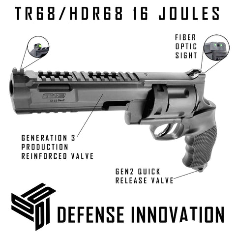 Defender HDR68 TR68 16 Joules 360FPS+ Revolver Reinforced Valve With Gen2 Quick Air Release Valve (.68 Cal)