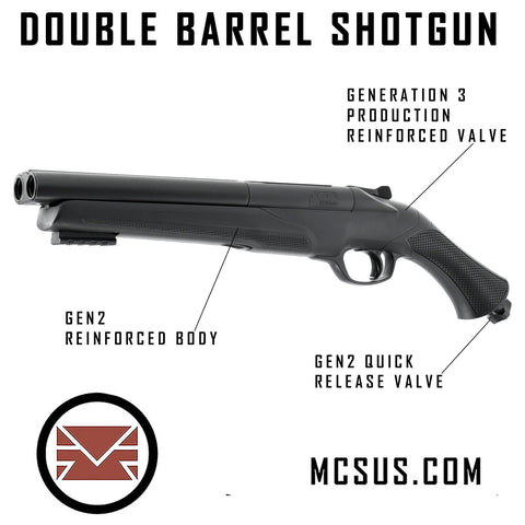 HDS TS68 TD Double Barrel Shotgun .68 Cal Paintball With Gen2 Quick Air Release Valve
