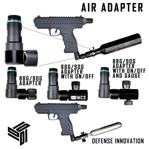 Mercury Rise IntruBuster Gen1 and Gen2 Angled HPA Air Adapter Kit (Optional 88G/90G Cylinder Adapter)