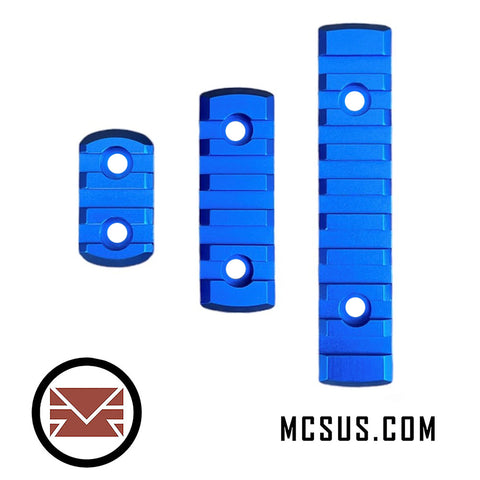 Picatinny Rail For M-LOK Handguard (Blue) Option: 1.5 Inch, 2.5 Inch 4 Inch