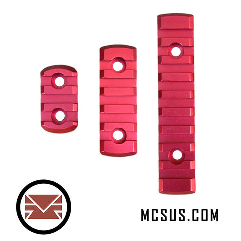 Picatinny Rail For M-LOK Handguard (Red) Option: 1.5 Inch, 2.5 Inch 4 Inch