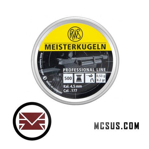 RWS Meisterkugeln Professional Line .177 pellets pack of 500