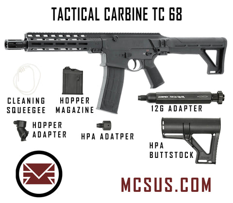 TC68 Tactical Carbine Select Fire Semi Auto/Full Auto Paintball Gun (7J to 20J Version)