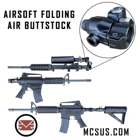 Airsoft PolarStar - Wolverine WRAITH X - Redline - Kythera - Universal Gas Stock (UGS) systems Folding Air Buttstock Adapter With Gen3 Locking Mechanism