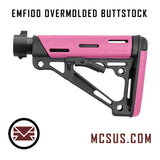 EMF100 MG100 OverMolded Carbine Buttstock With Mil-Spec Buffer Tube and Adapter