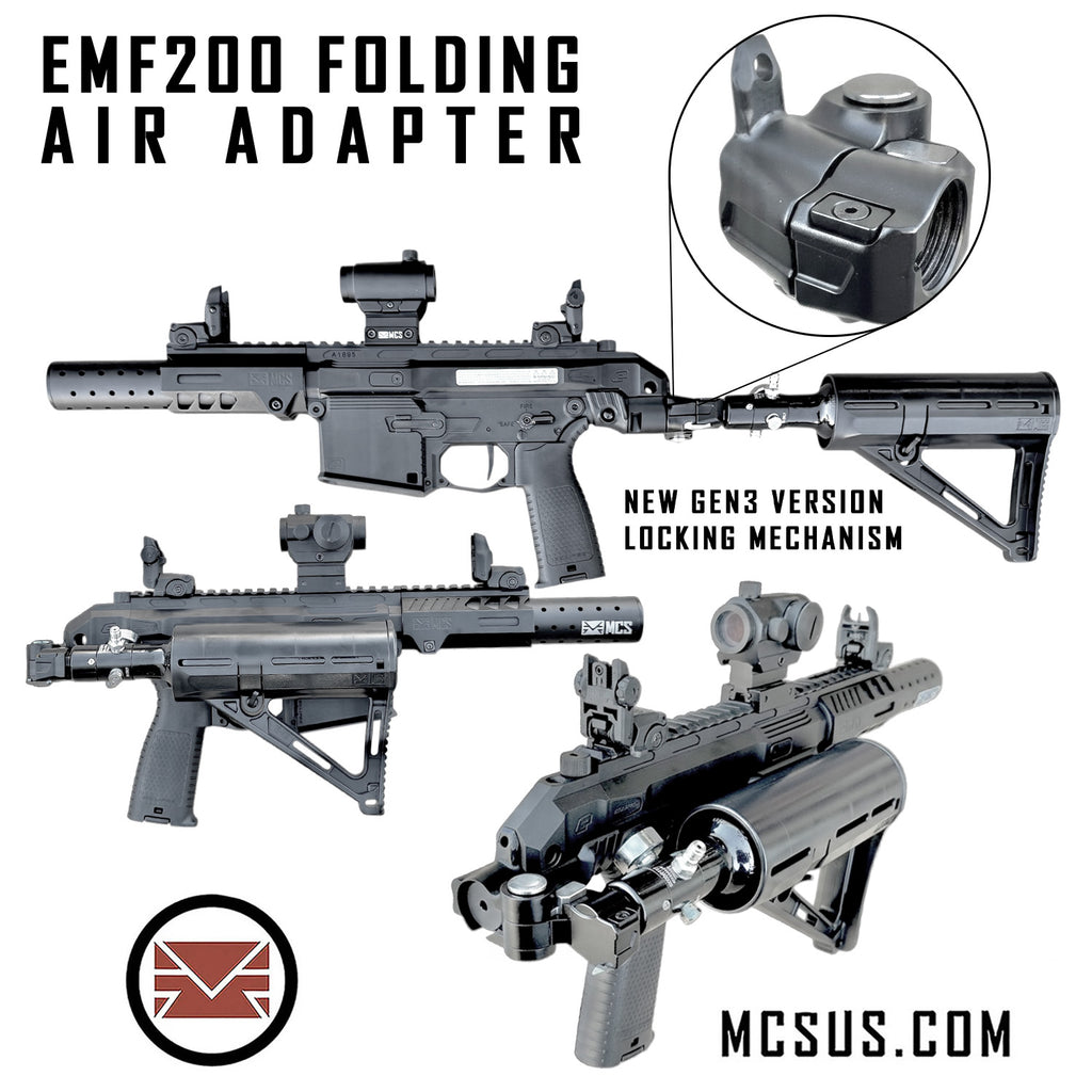 EMF200 Paintball Gun Drop Down Folding Air Buttstock Adapter With