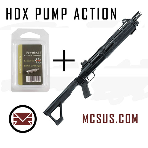 HDX 30-40 Joules Power Kit With HDX .68 Caliber Paintball Pump Action Shotgun Package