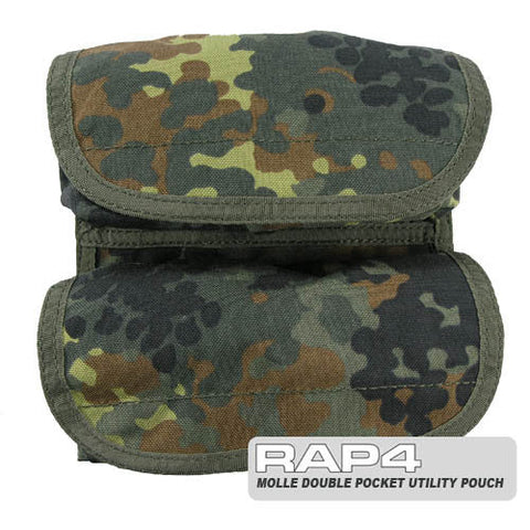 MOLLE Small Double Utility Pouch (German Flecktarn) Clearance Item