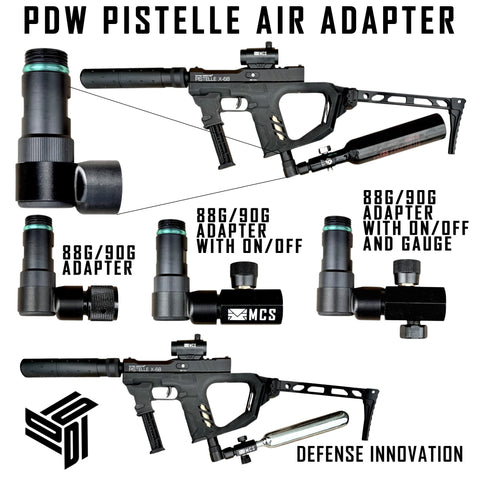 PDW Pistelle Angled HPA Air Adapter Kit (Optional 88G/90G Cylinder Adapter)