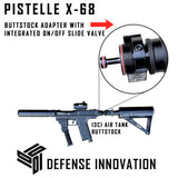 Max Power Pistelle X-68 Buttstock With Emergency Integrated On/Off Slide Valve Adapter