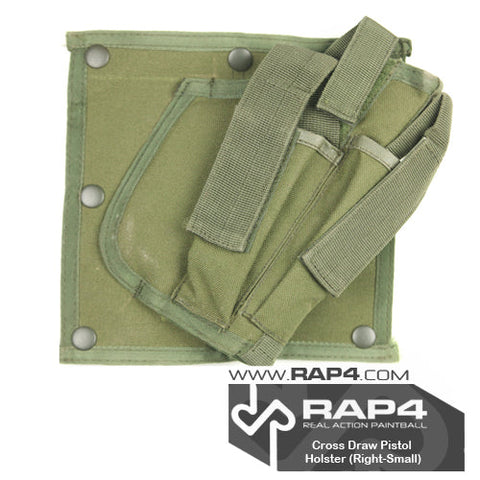 Cross Draw Pistol Holster (Olive Drab Right Hand - Small) for Strikeforce/Tactical Ten Vest