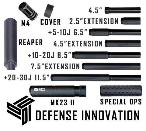 Stainless Steel Max Power 50+ Joules Pistelle X-68 Barrel And Suppressor Combo Kit