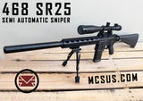 Airsoft SR25 Sniper Thread-On Silencer (14mm muzzle threads)