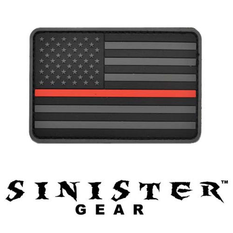 Sinister Gear "Thin Blue Line" PVC Patch - Red