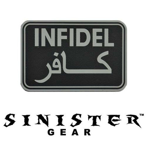 Sinister Gear "Infidel" PVC Patch - Black/Grey