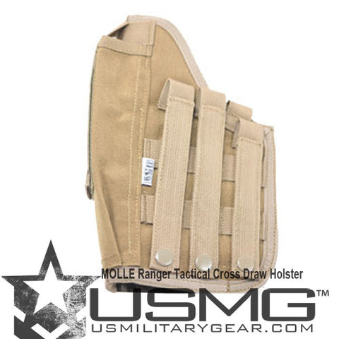 TAN MOLLE Cross Draw Holster Right Hand Large
