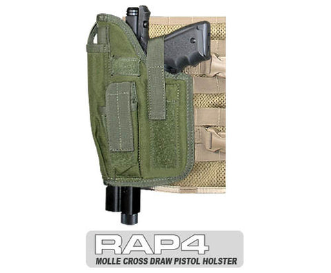 OLIVE DRAB MOLLE  Cross Draw Holster Left Hand Large