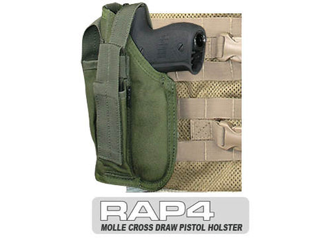 OLIVE DRAB MOLLE Cross Draw Holster Left Hand Small