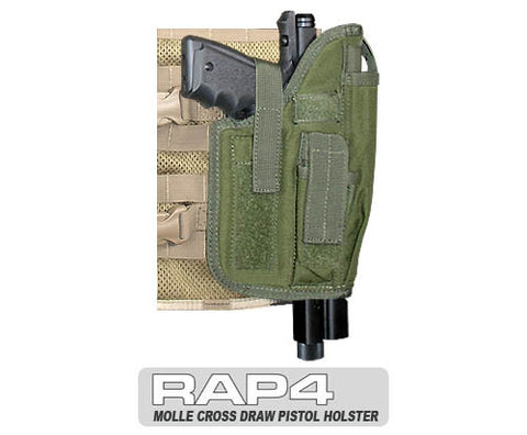 OLIVE DRAB MOLLE Cross Draw Holster Right Hand Large