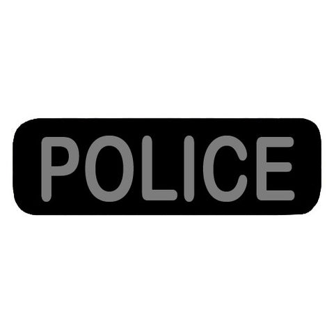 Police Patch with round corners Small (Black)