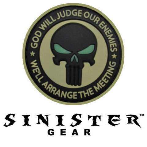 Sinister Gear "Punisher Meeting" PVC Patch - Black/Tan