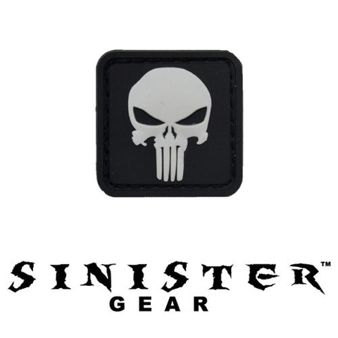Sinister Gear "Punisher Pendant" PVC Patch - White