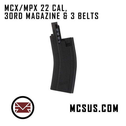 SIG Sauer MCX/MPX  .22 caliber, 30RD MAGAZINE and 3 BELTS