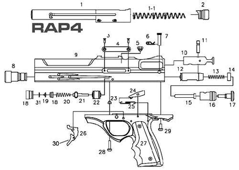 #29 Trigger Frame Screw (M5x12 Rear) for T68 Pistol