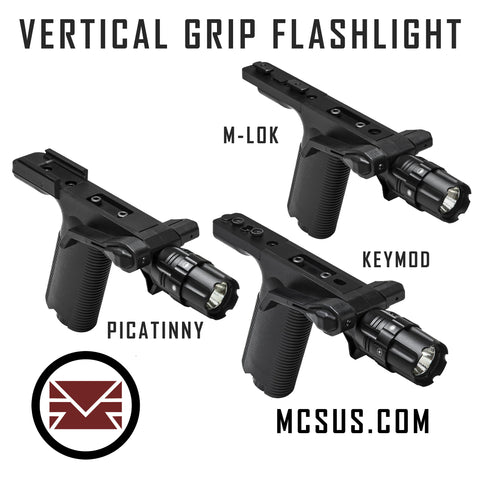 VISM Vertical Grip Strobe FlashLight Picatinny, Keymod or M-Lok