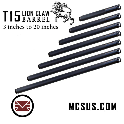 T15 Lion Claw Barrel (22mm Muzzle Threads) Length 3, 4, 5, 6, 7, 8, 9, 10, 11, 12, 13, 14, 15, 16,18, 20 inch)