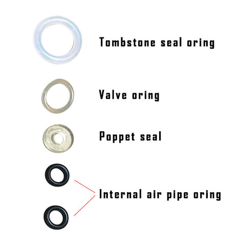 Bolt/Blizzard/Storm/Tornado/Vortex Valve Seal Kit (Internal air version)