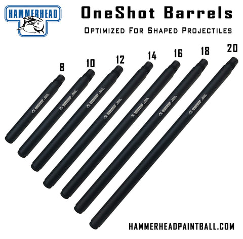 HammerHead OneShot Plus Rifled Barrel (Tippmann 98 Threads)  (22mm Muzzle Threads) Length 3, 4, 5, 6, 7, 8, 9, 10, 11, 12, 13, 14, 15, 16,18, 20