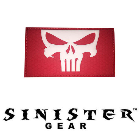 Sinister Gear "Red Punisher skull" PVC Patch