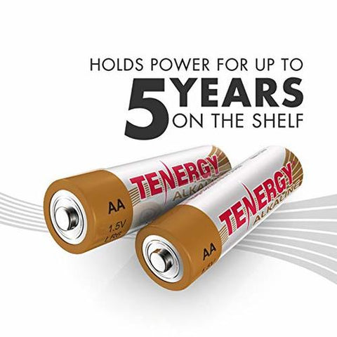 Tenergy 1.5V AA Alkaline Battery, Pack of 4